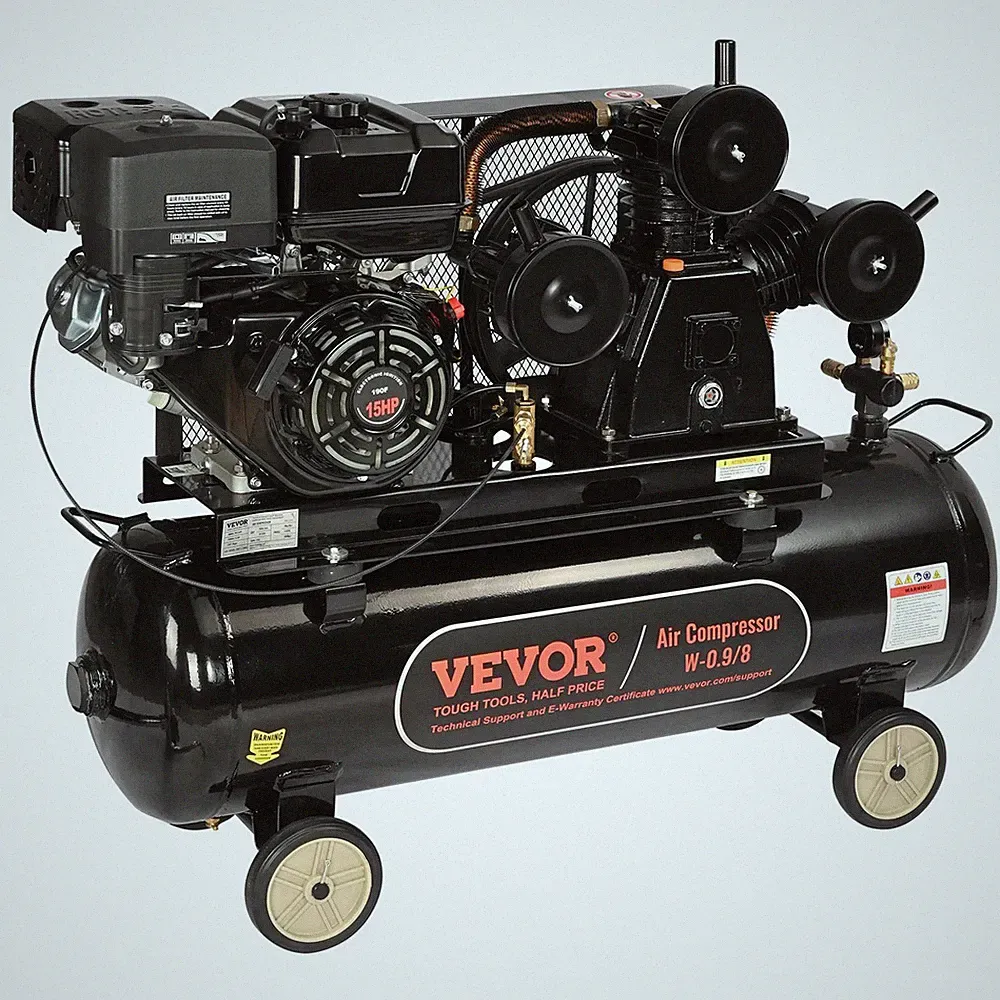 15HP Gas Powered Air Compressor, 30 Gallon Horizontal Air Compressor Tank, 33CFM