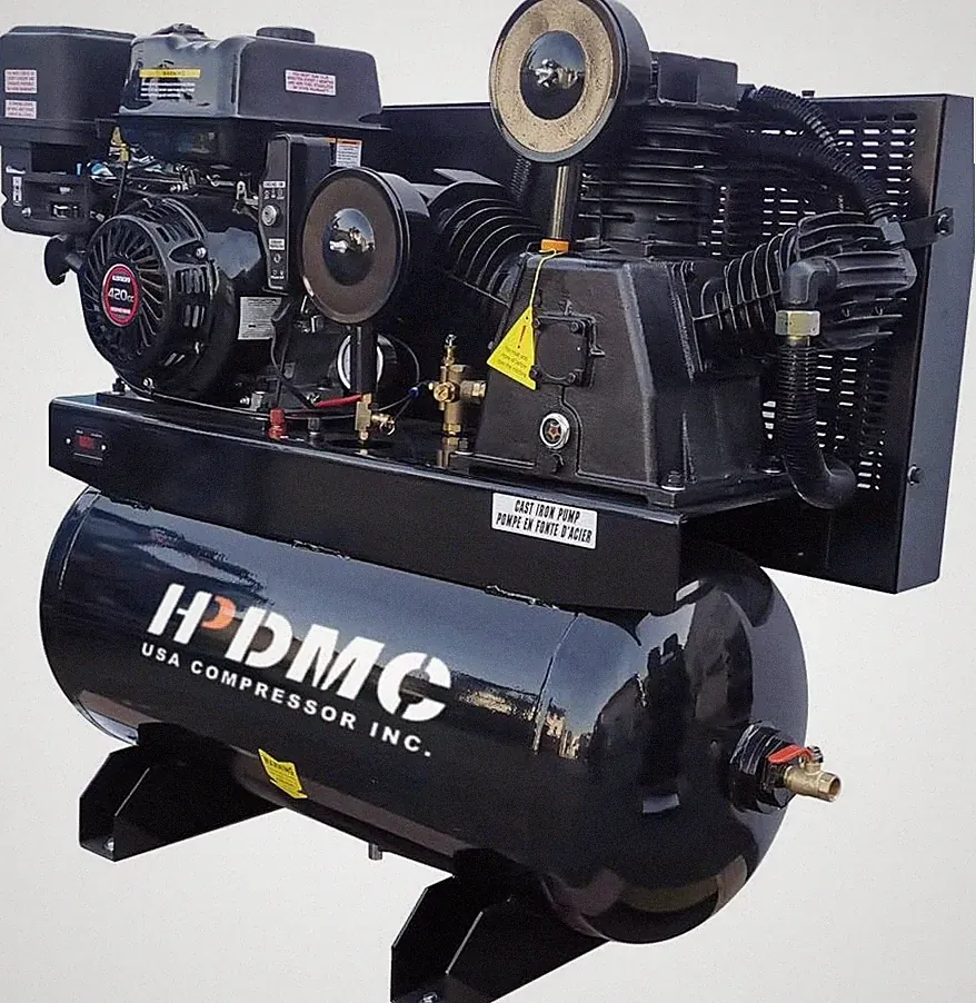 24Cfm 13HP 180Psi Portable Gas-Powered Air Compressor Engine 30Gal Kohler Tank