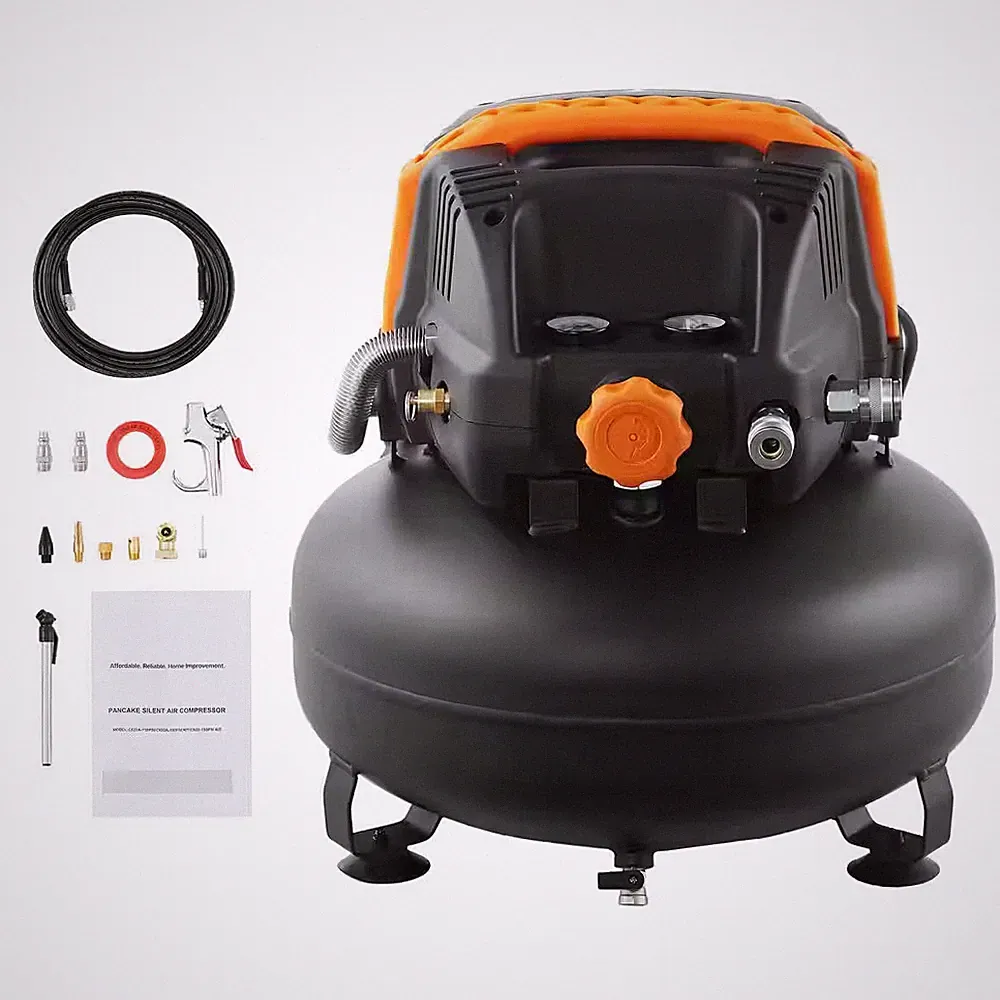 6 Gal. Air Compressor, 1.7HP 2.3CFM@90PSI Pancake Gas Power Air Compressor and 1