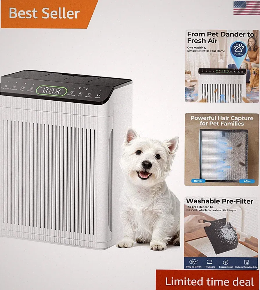 Air Purifiers for Home Large Room Up to 2200sq ft with Washable Filters