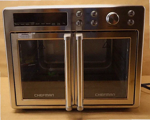 Chefman French Door Air Fryer Toaster Oven 26QT Open Box 12” Pizza