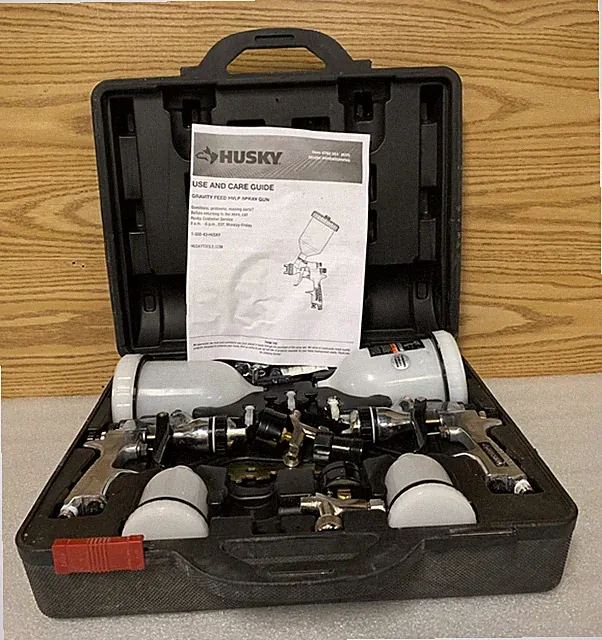 Husky HVLP and Standard Gravity Feed Spray Gun Kit - PRE - OWNED