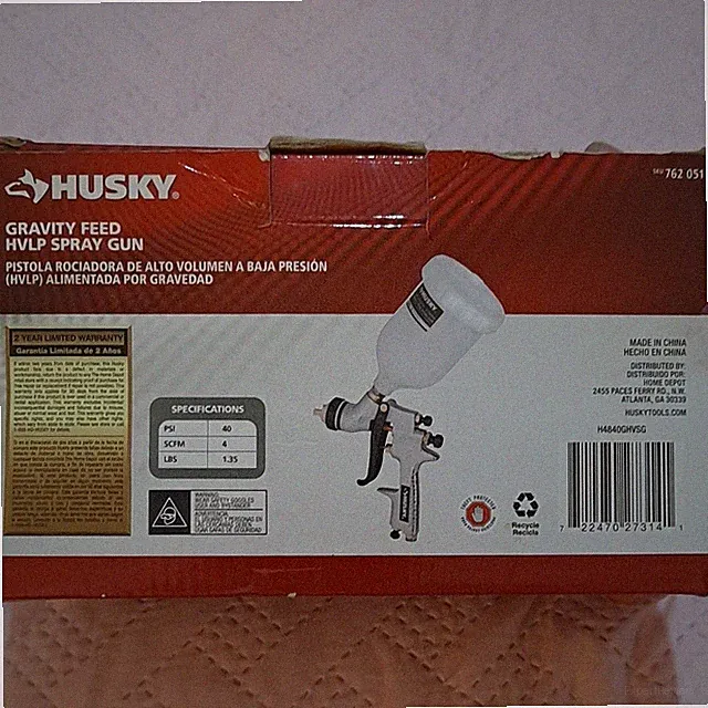 Husky HVLP Spray Gun Gravity Feed Paint Sprayer Used Once Excellent Condition