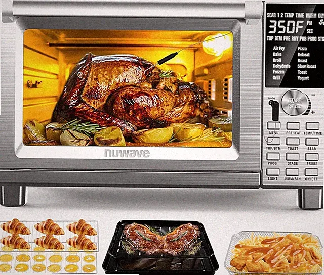 Nuwave Bravo 12-in-1 Air Fryer Toaster Oven 30QT XL Stainless Steel